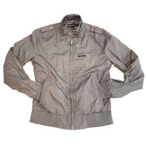 Members Only Jacket Men’s Gray Retro Racer Zip MM070111 Size S